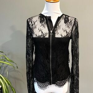 American Eagle NWT
Black Lace Zip-Up Top - Size Small